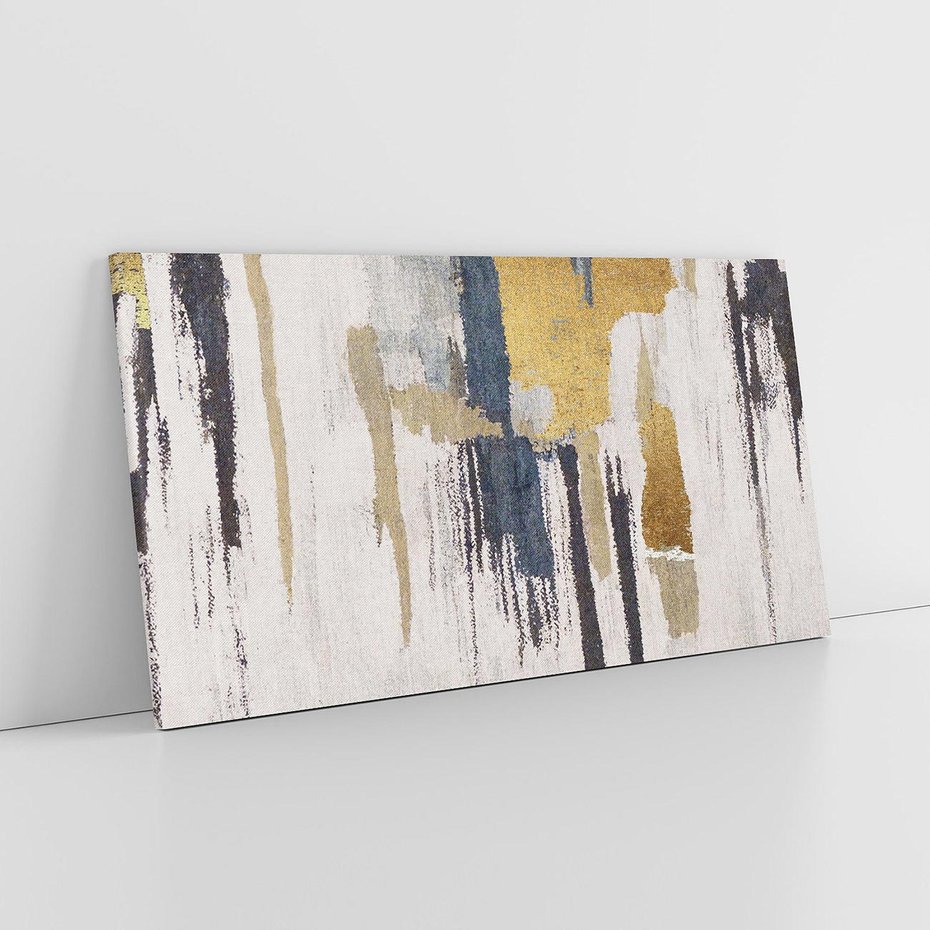 Obraz na płótnie 140x70 - Odyseja w świetle i cieniu - abstrakcja, porysowana ściana