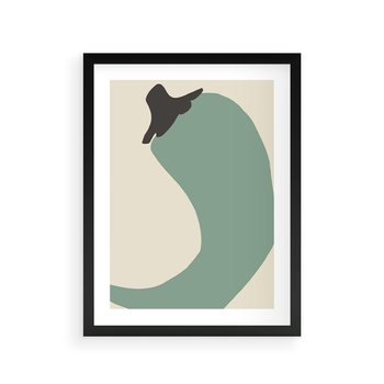 Plakat w ramie 40x50 - Granice Akwareli - abstrakcyjny minimalistyczny obraz, zielona papryczka - rama czarna