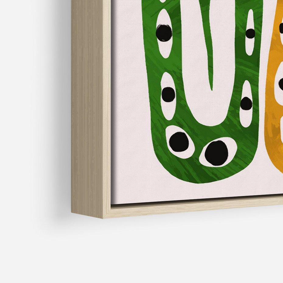 Obraz w ramie 70x100 - Migocące Zmaganie - abstrakcyjny obraz, dziwne kształty - rama drewno