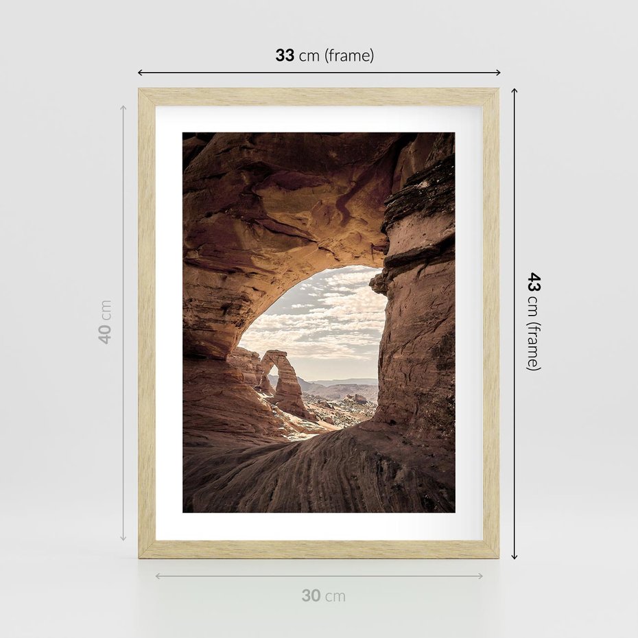 Plakat w ramie 30x40 - Kanionowy Labirynt - pustynia, skały - rama drewno