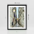Plakat w ramie 30x40 - Urok Włoskiej Uliczki - włoska, uliczka - rama czarna