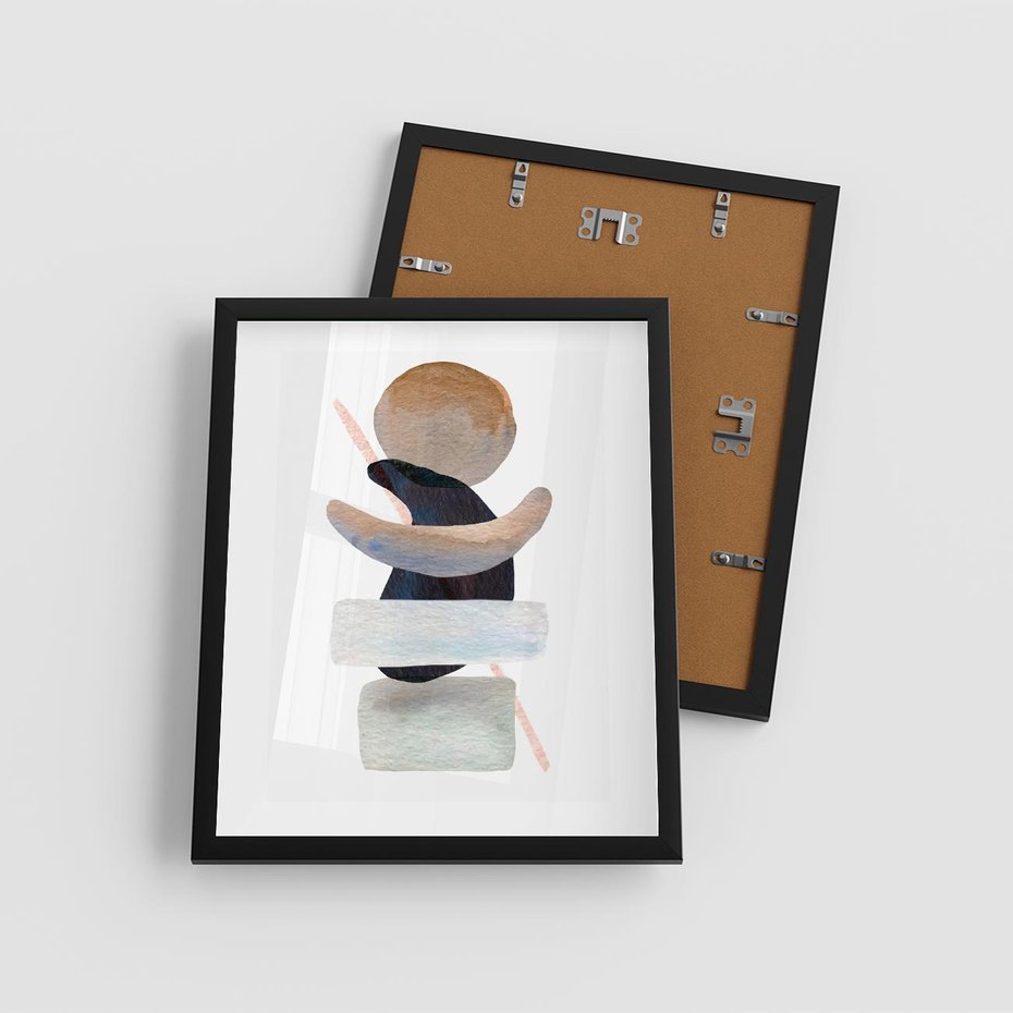 Plakat w ramie 40x50 - Rozkwitające Nowe Wymyślności - abstrakcja, akwarelowe plamy - rama czarna