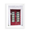 Plakat w ramie 50x70 - Retro Przez Drzwi - drzwi, retro - rama biała