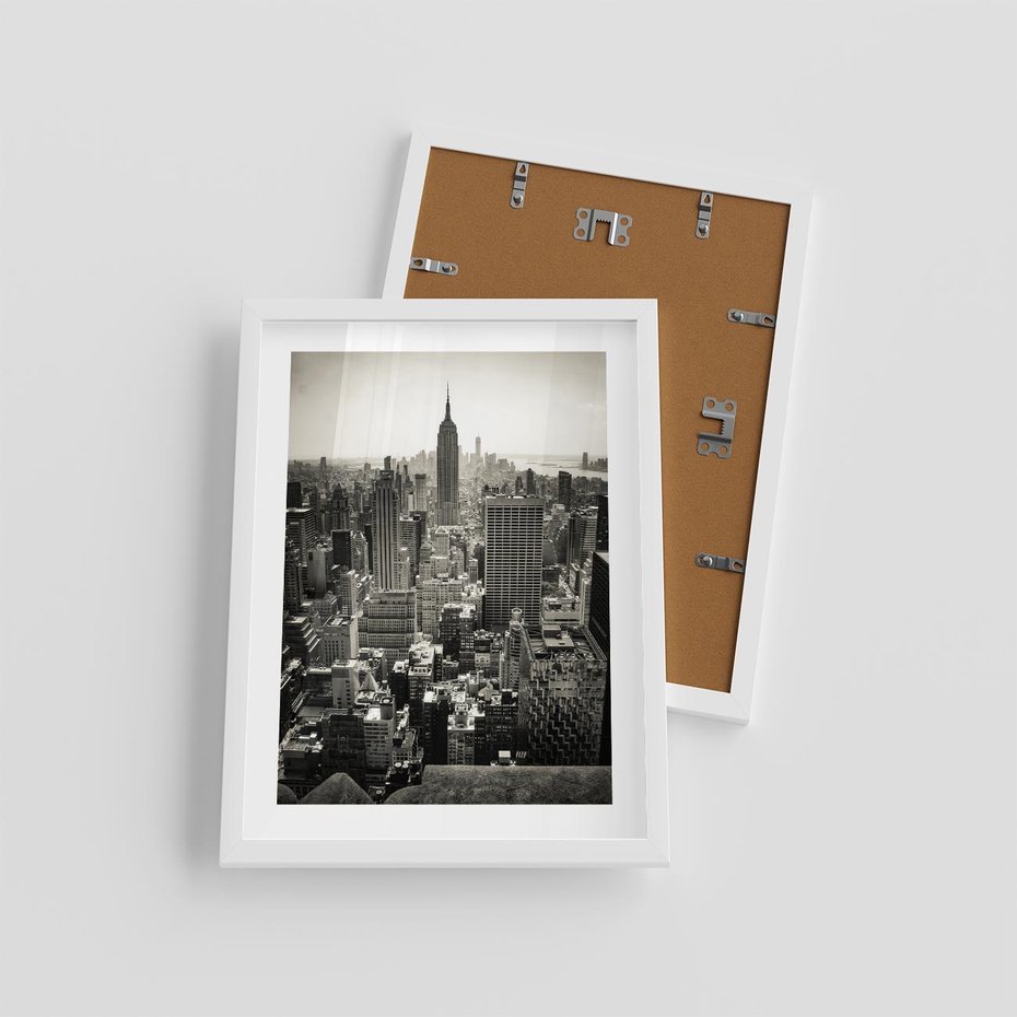 Plakat w ramie 30x40 - Dusza wielkiego miasta - Manhattan, Nowy Jork - rama biała