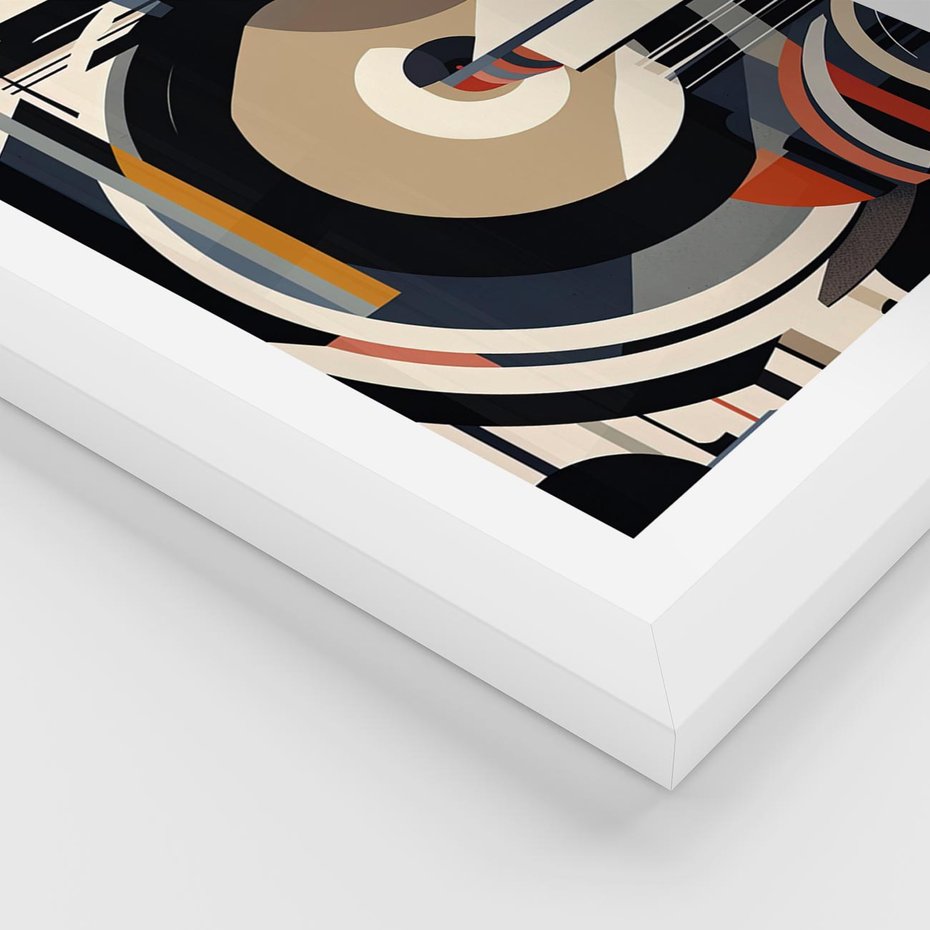 Plakat w ramie 50x70 - Wibracje Marzeń - abstrakcyjny obraz, geometryczne koła - rama biała