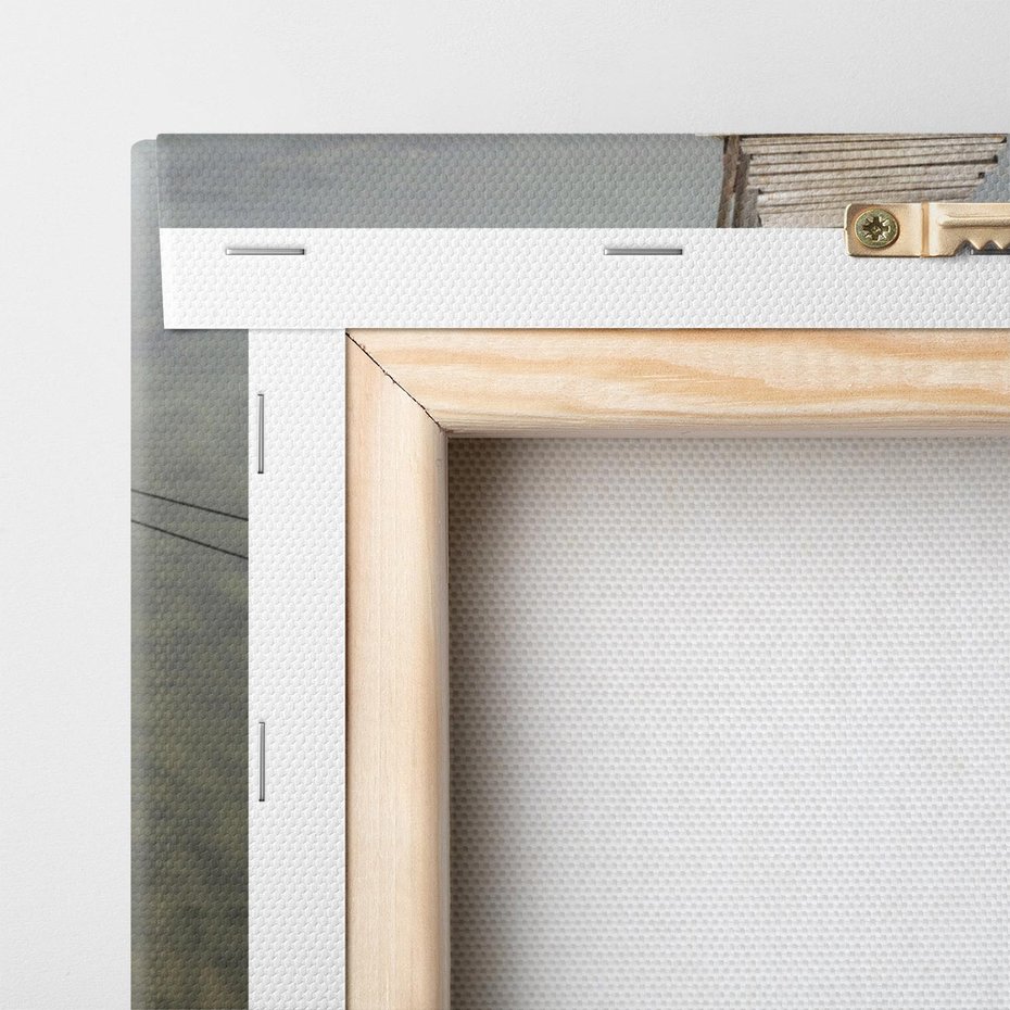 Obraz na płótnie 60x60 - Jeziorne Refleksje - pomost, jezioro