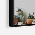 Obraz w ramie 50x50 - Naturalna Harmonia - kaktusy, liście - rama czarna