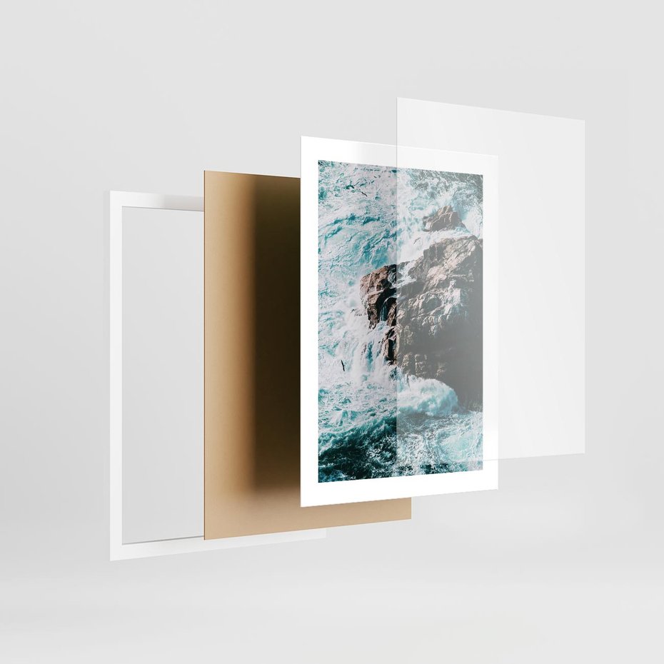 Plakat w ramie 30x40 - Siła Natury - morze, skały - rama biała