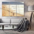 Obraz na płótnie 120x80 - Ślady stóp na plaży - plaża, ślady