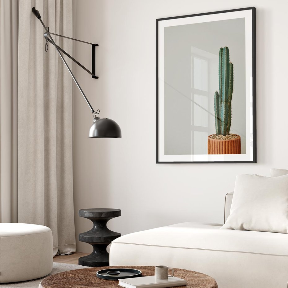 Plakat bez ramy 21x30 - Zieleń i Subtelność - kaktusy, liście