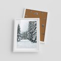 Plakat w ramie 30x40 - Magia Zimy na Obrazie - las, zima - rama biała
