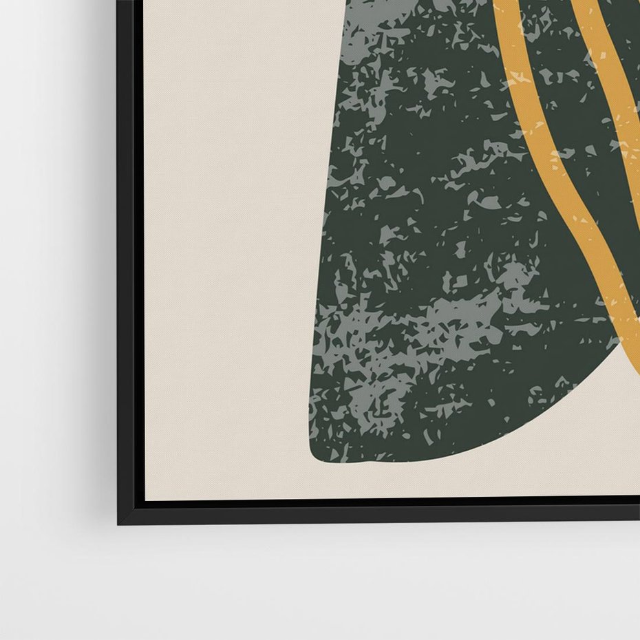 Obraz w ramie 50x50 - Nowoczesne Dialogi Materii - nowoczesny plakat, abstrakcyjne kształty - rama czarna