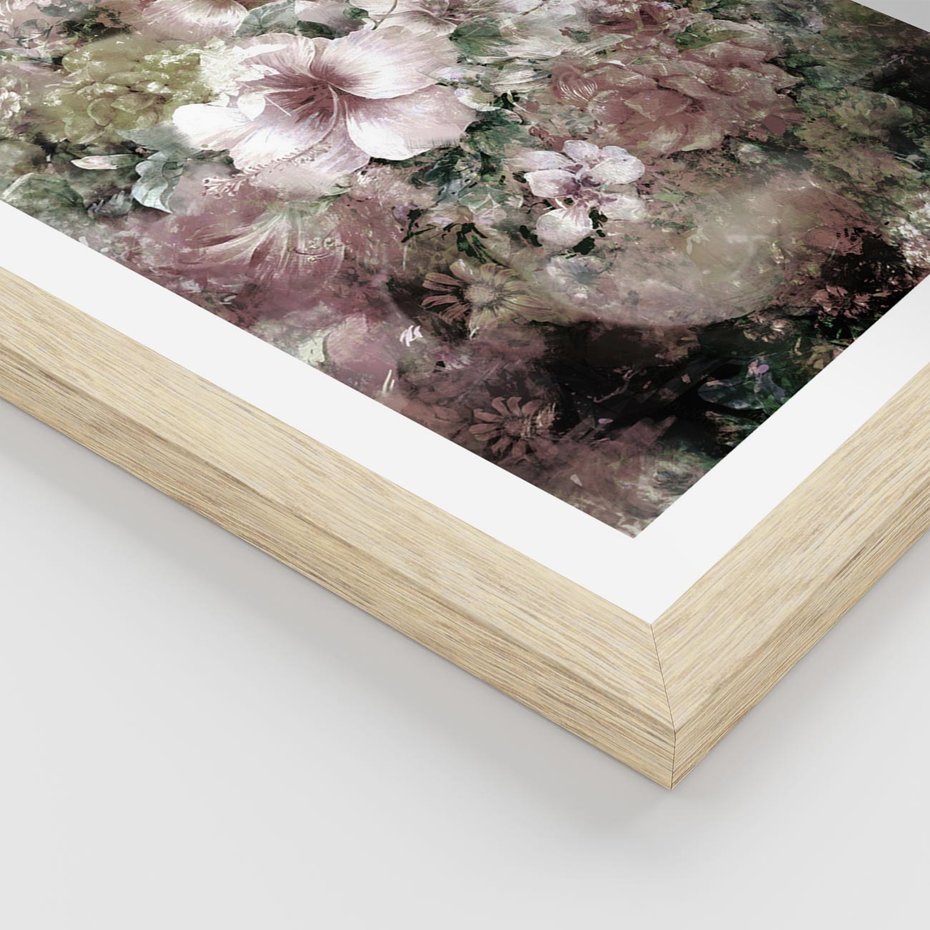 Plakat w ramie 40x50 - Piękno natury na płótnie - kwiaty, olejne - rama drewno
