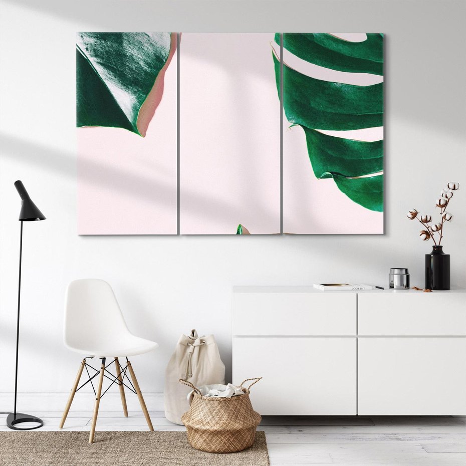 Obraz na płótnie 120x80 - Siła Natury - liście, monstera