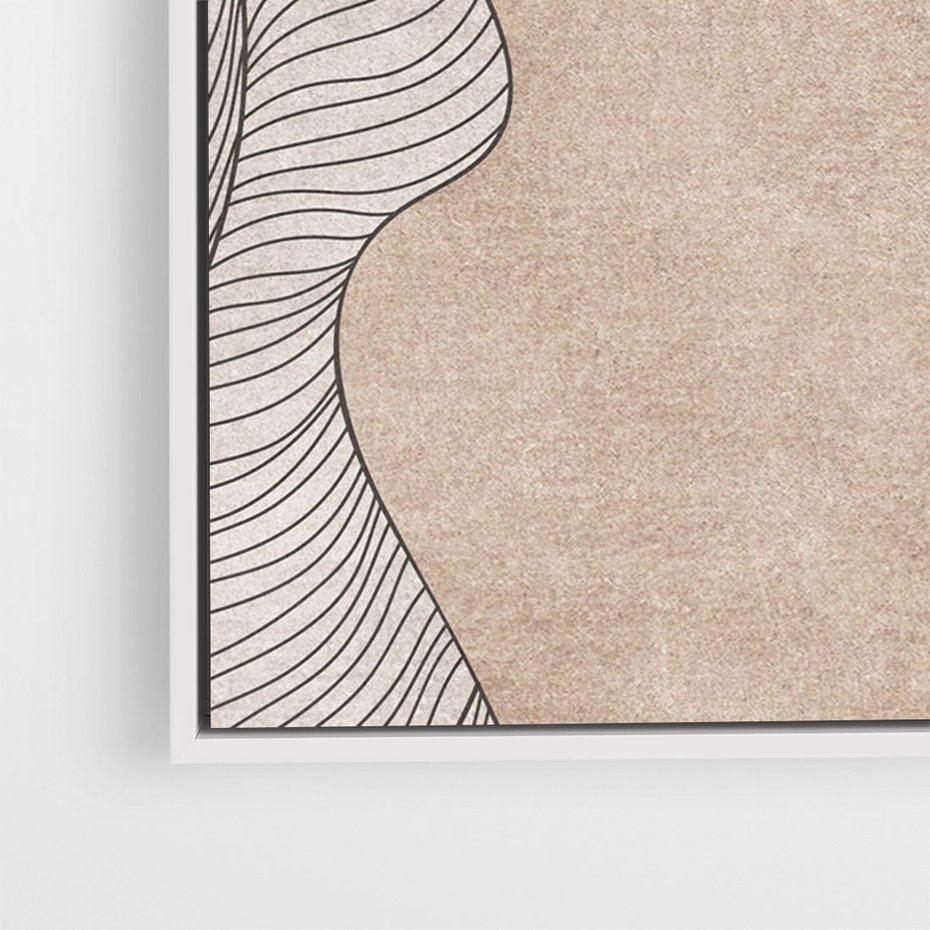 Obraz w ramie 70x100 - Symfonia uczuć i kształtów - delikatna kompozycja, falujące linie - rama biała