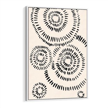 Obraz w ramie 80x120 - Abstrakcyjne Wnętrza - minimalistyczne kształty, odbicia - rama biała