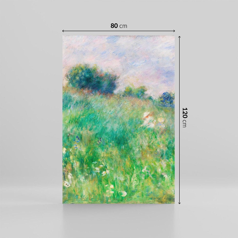 Obraz na płótnie 80x120 - "Łąka (La Prairie)" (1880) Pierre-Auguste Renoir - Reprodukcja - reprodukcja, obraz na płótnie