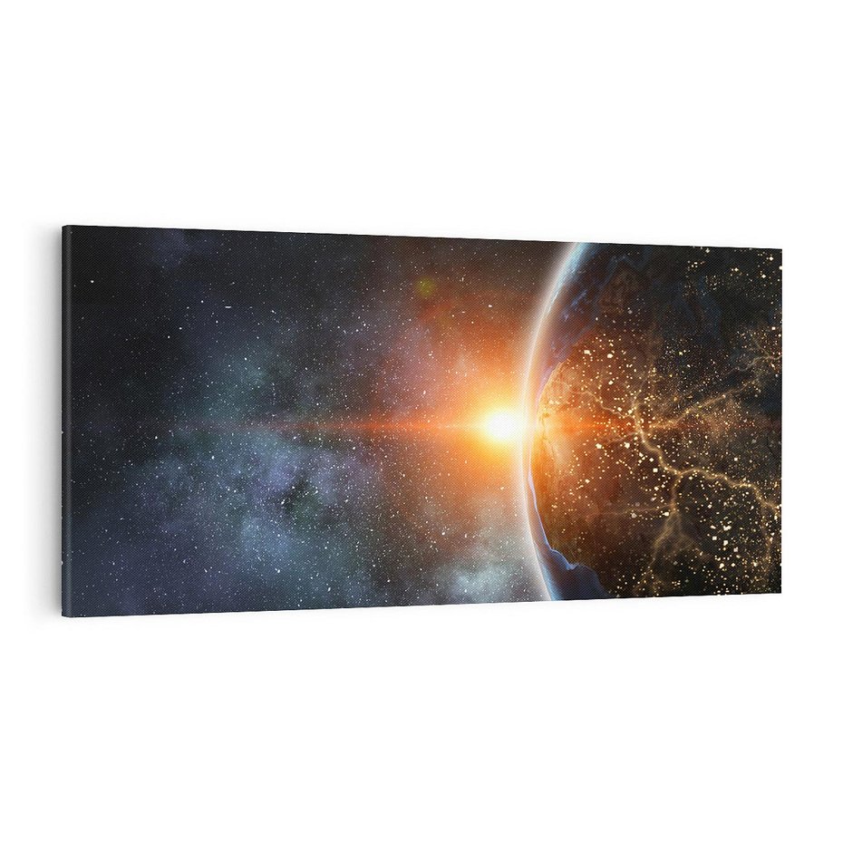 Obraz na płótnie 120x60 - Fascynująca kosmiczna aura - kosmos, ziemia