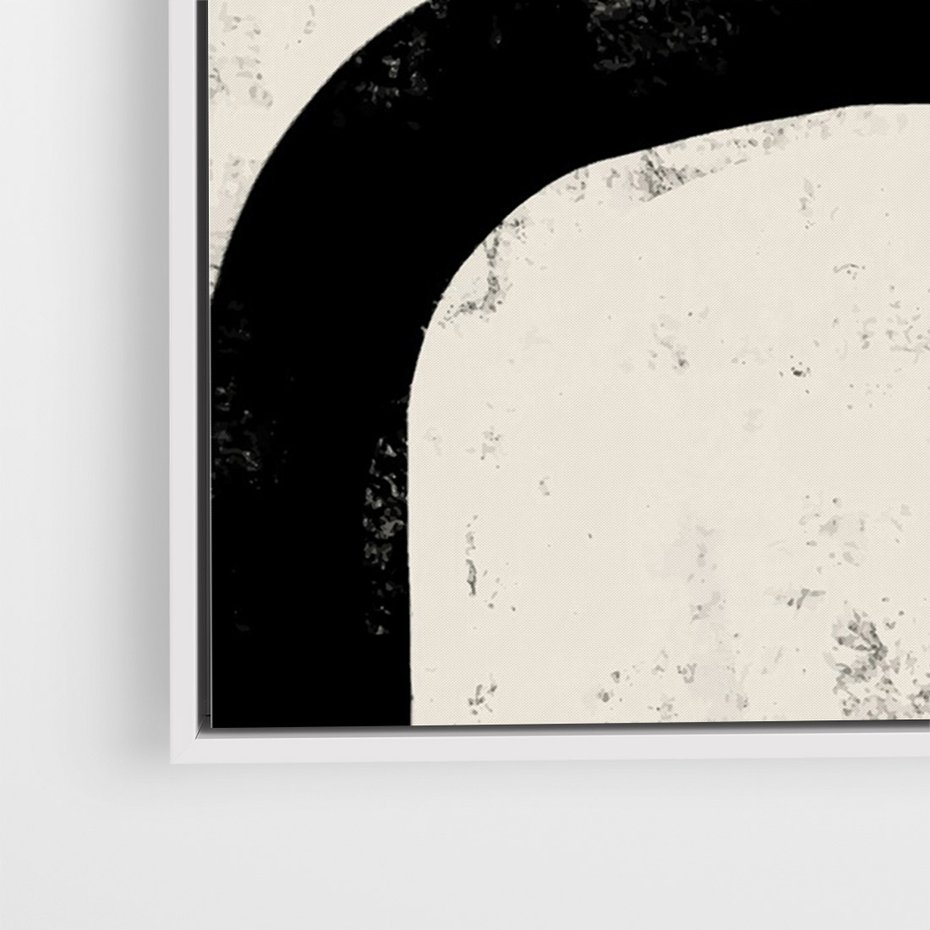 Obraz w ramie 70x100 - Przenikające Plamy - abstrakcyjna sztuka, minimalizm - rama biała