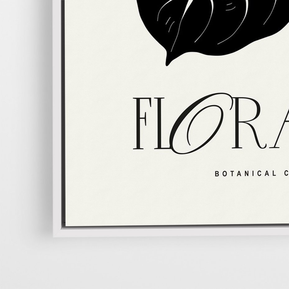 Obraz w ramie 80x120 - Odbicie kwiatowych chwil - kwiaty, typografia - rama biała