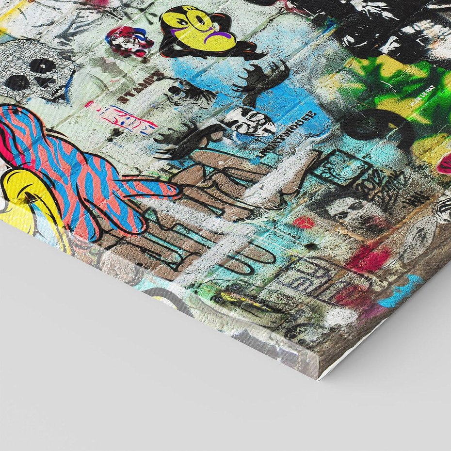 Obraz na płótnie 70x70 - Energiczne wybuchy graffiti - graffiti