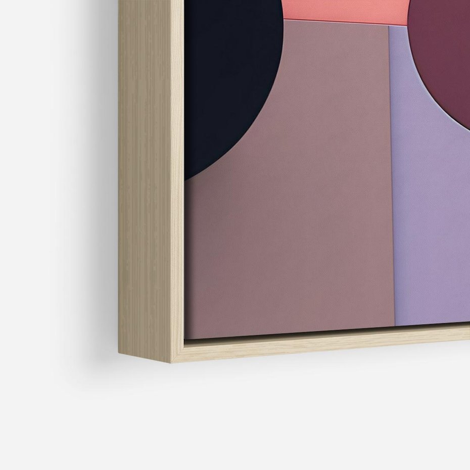 Obraz w ramie 50x50 - Przenikanie przestrzeni czasu - abstrakcja, geometria - rama drewno