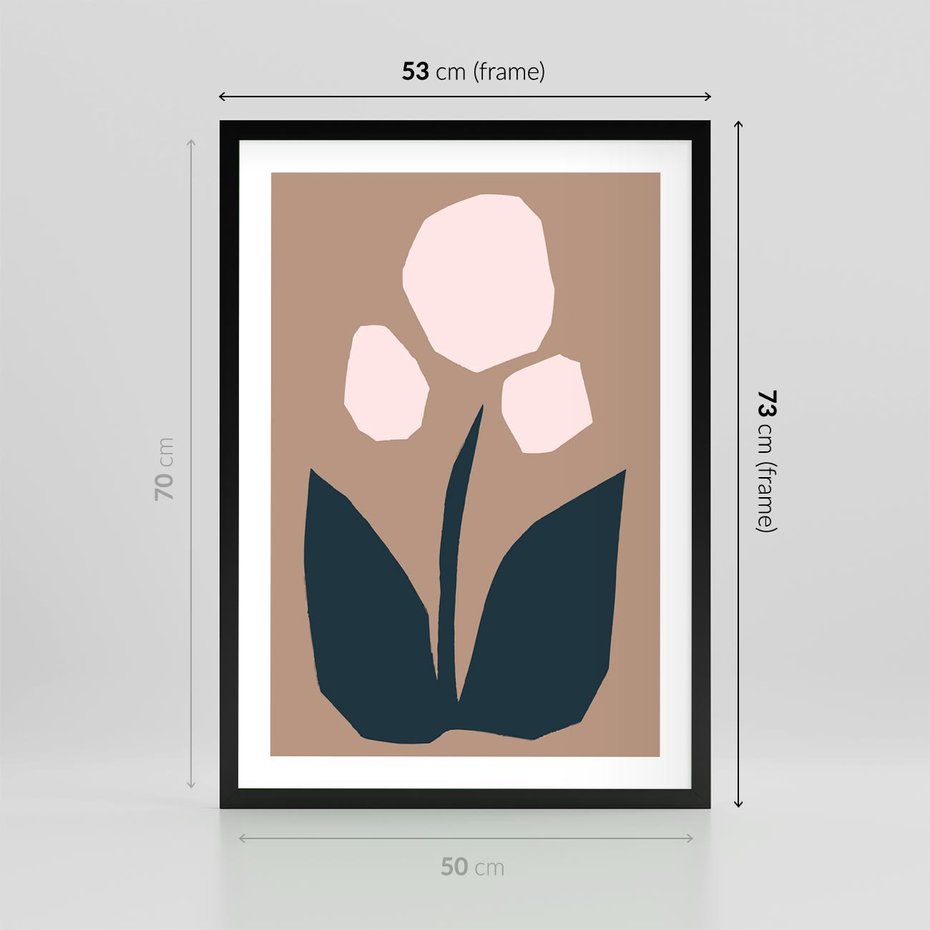 Plakat w ramie 50x70 - Refleksje Boho Przyrody - abstrakcyjny obraz, plakat - rama czarna