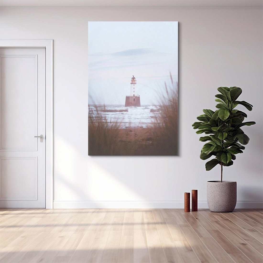 Obraz na płótnie 80x120 - Magiczna Aura - latarnia, mgła