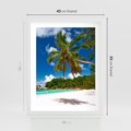 Plakat w ramie 40x50 - Oaza palm na plaży - palma, plaża - rama biała