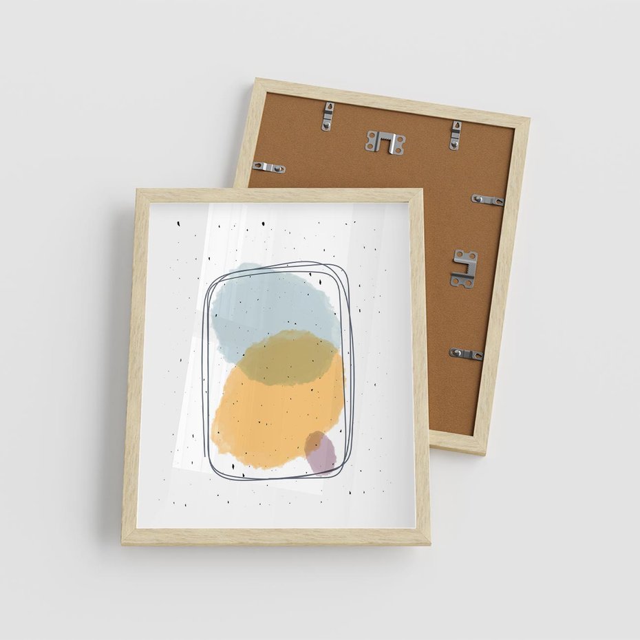 Plakat w ramie 40x50 - Wibracje Linii - abstrakcyjna kompozycja, jak ręcznie malowana - rama drewno