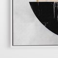 Obraz w ramie 70x100 - Biało-Czarne Formy - nowoczesna geometria, koło - rama biała