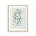 Plakat w ramie 30x40 - Spokojne Poddanie Naturze - zielony plakat, roślinne inspiracje - rama drewno
