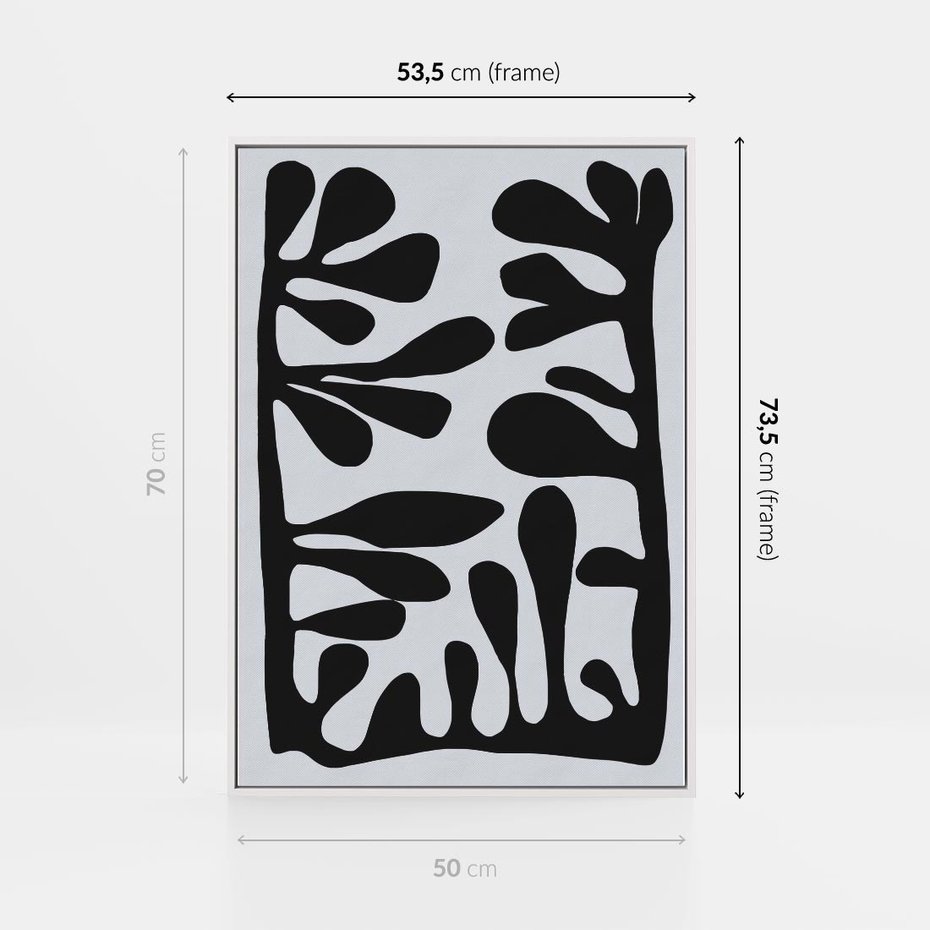 Obraz w ramie 50x70 - Taniec Kształtów - matisse, sztuka nowoczesna - rama biała