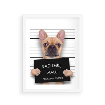 Plakat w ramie 30x40 - przyjaciel na zawsze - pies, piesek - rama biała