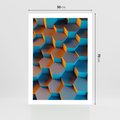 Plakat bez ramy 50x70 - Trójwymiarowa Gra - geometryczna, 3D