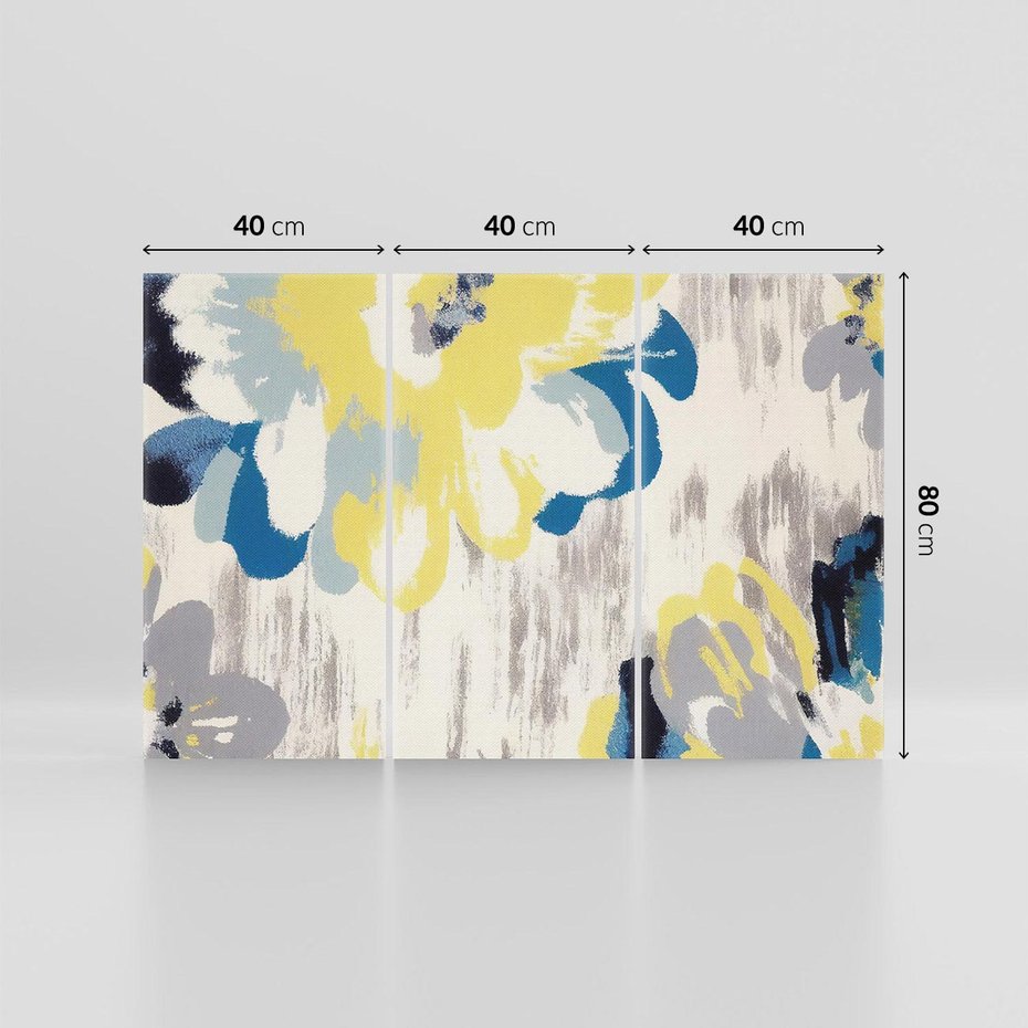 Obraz na płótnie 120x80 - Kwiatowe Impresje - malowane duże kwiaty, kolory żółty