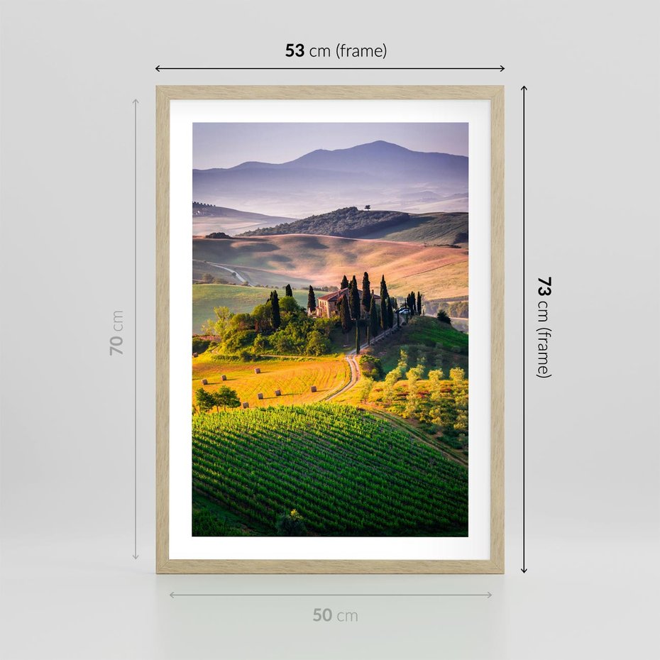 Plakat w ramie 50x70 - Pejzaż w perspektywie - pejzaż, perspektywa - rama drewno