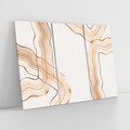 Obraz na płótnie 120x80 - Ścieżki pędzla i myśli - minimalistyczna kompozycja, abstrakcyjne brązowe linie na białym tle