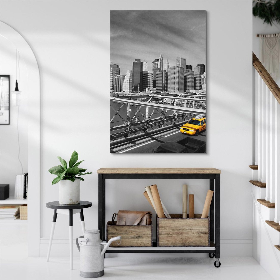 Obraz na płótnie 50x70 - Podróż taksówką przez Nowy Jork - TAXI, miasto