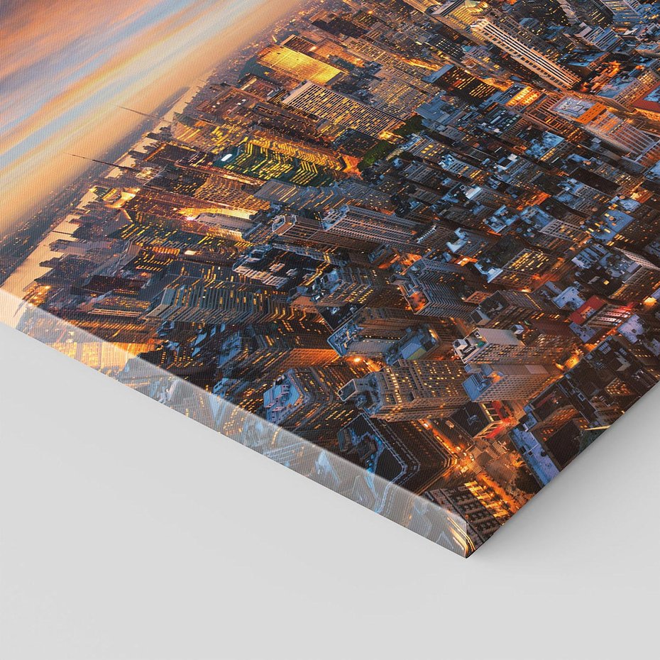 Obraz na płótnie 70x70 - Miasto wieżowców w perspektywie - miasto, wieżowce