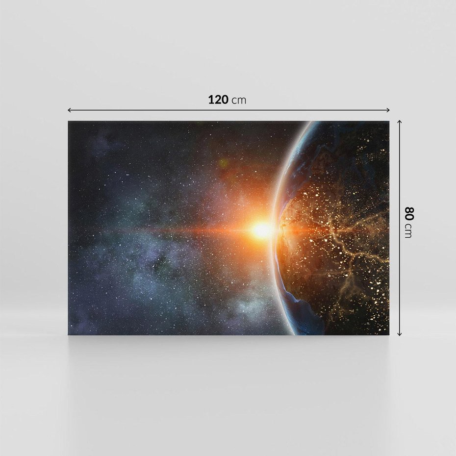 Obraz na płótnie 120x80 - Fascynująca kosmiczna aura - kosmos, ziemia