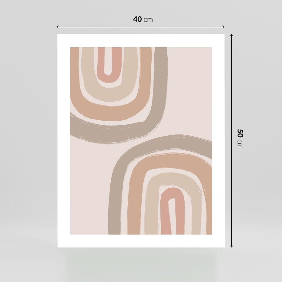 Plakat bez ramy 40x50 - Migotliwe Tęczowe Przestrzenie - abstakcyjne tęcze, delikatne odcienie beżu