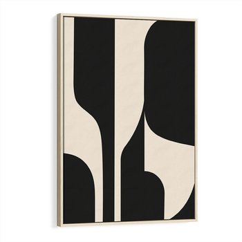 Obraz w ramie 70x100 - Abstrakcyjne Linie - boho plakat, rycina - rama drewno