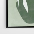 Obraz w ramie 70x100 - Zieleń Pulsującego Spokoju - zielona abstrakcja, zgaszona zieleń - rama czarna