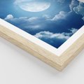 Plakat w ramie 30x40 - Księżycowe Chmury - księżyc, chmury - rama drewno
