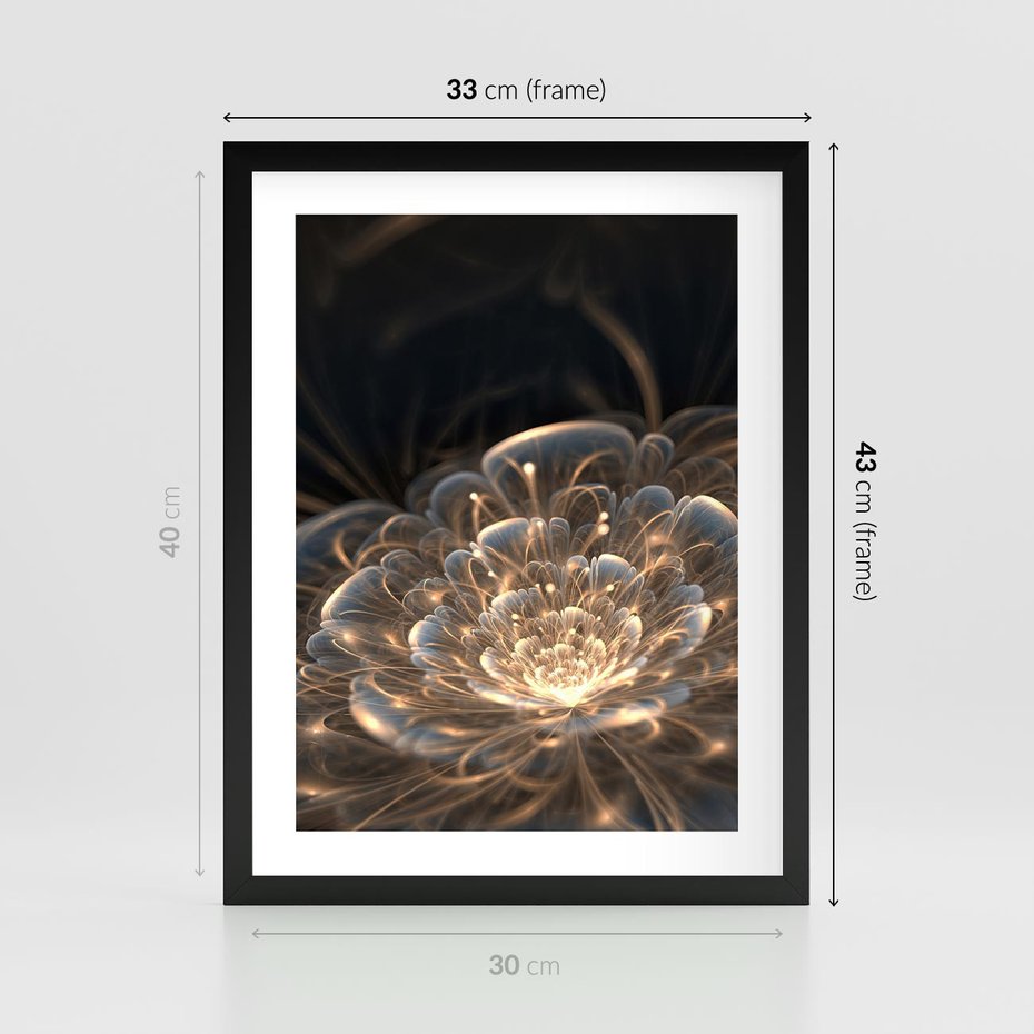 Plakat w ramie 30x40 - Nowoczesny Kwiat - kwiat, nowoczesny - rama czarna
