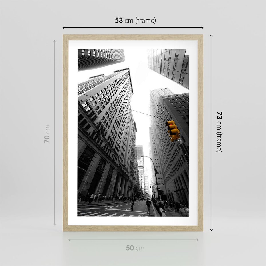 Plakat w ramie 50x70 - Miejskie Wieże - miasto, wieżowce - rama drewno