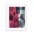 Plakat w ramie 40x50 - Formy w Różu i Granacie - abstrakcja, różne formy - rama biała