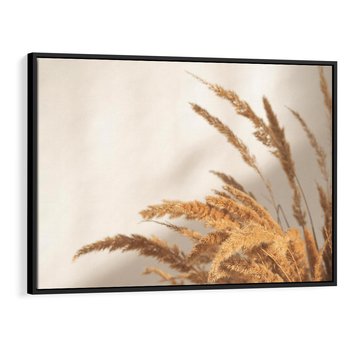 Obraz w ramie 70x50 - Swobodne trawy boho - boho, suche - rama czarna