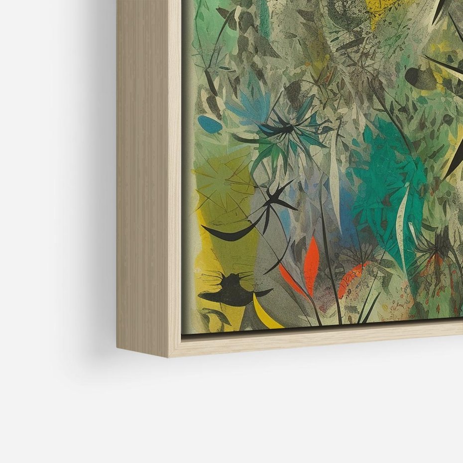 Obraz w ramie 50x50 - Tajemnicze Konstrukcje Form - abstrakcyjny obraz, mnogość kolorów - rama drewno